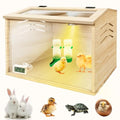 Chicken Brooder Box,Chick Brooder with Heat Lamp,16X12X12 in - Natural Wood, Acrylic & Tung Wood by Azefun