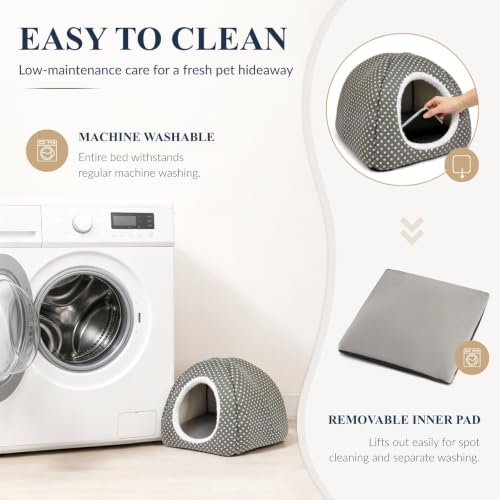 Rabbit Hideout Large Bunny Bed Washable Rabbit House - Grey, Foam - Image 5