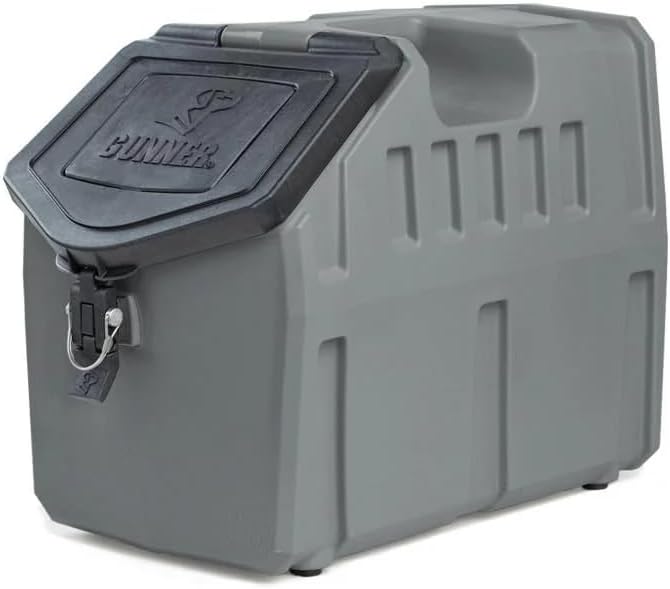 GUNNER 50 lbs Dog Food Storage Container - Waterproof & Airtight Pet Food Bin - Multi-Purpose Container for Dry Food, Corn, Chicken Feed, Treats, Bird Seed, & More - Gunmetal
