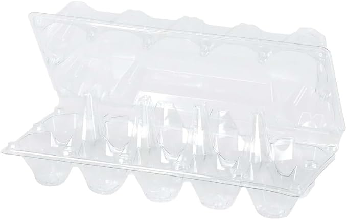 Limera Disposable Plastic Egg Cartons, Clear, 100 Pieces, Tray Egg Container Holder for Refrigerator (10 Egg Tray), Transparent