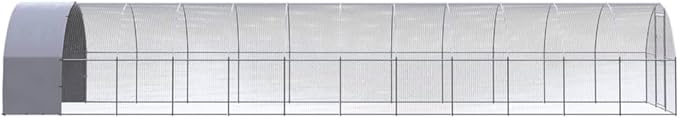 Large Outdoor Chicken Coop 10x10x6.6ft, Galvanized Steel Walk-in Poultry Cage for Backyard, Durable Metal Run for Chickens, Ducks and Small Animals