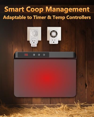HOPOCO Smart Chicken Coop Heater with Efficient Thermostat - Black, 200W Safe Inside Radiant Flat Warmer - Image 5