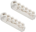 2Pcs Stackable Egg Storage Container Shatterproof Khaki Egg Holder for Refrigerator for Organizing Eggs and Maximizing Space Fridges