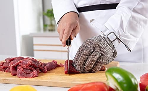 Dowellife Chainmail Glove, Cut Resistant Food Grade, Stainless Steel Mesh Metal Knife Cutting Glove for Butcher, Oyster Shucking Kitchen Mandoline Chef Slicing Fish Fillet (Small)