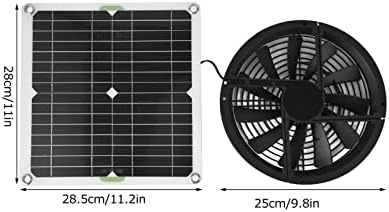 GOTOTOP Solar Fan, 2pcs 100W Solar Panel Fan Ventilation Fan Kit, Round Ventilation Exhaust Fan 10in for Chicken Coop Greenhouse Shed, Metal Mesh