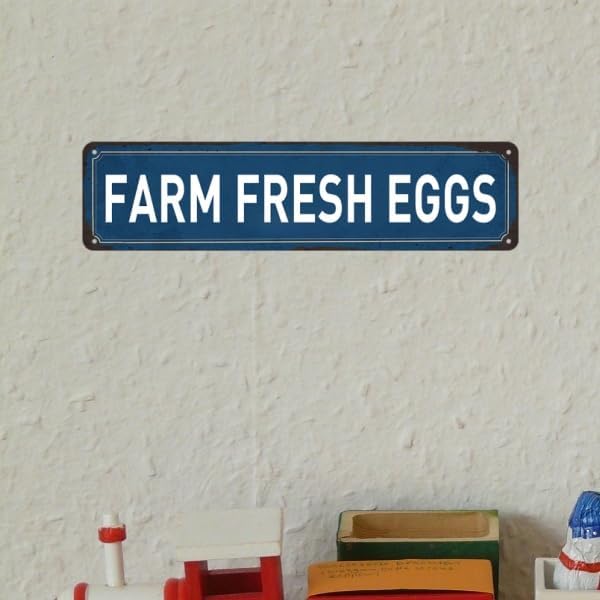 Farm Fresh Eggs Sign Chicken Coop Signs Farmers Market Decor Funny Outdoor Farm Fresh Chicken Wall Decor Accessories Farmers Market Decorations 4x16 Inch