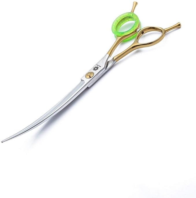 7 inch Barber Scissors Shear Curved - Hair Cutting Scissors Two-way Bent Blade Scissor Japanese 440C Steel - Hair Stylists Shears with Twin Tail