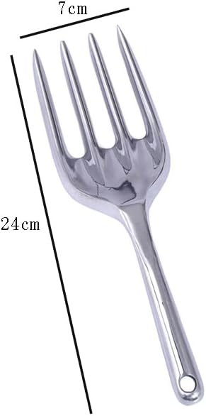 lasenersm 1 Piece Garden Fork Aluminum Alloy Hand Weeder Fork Tool Garden Hand Fork Gardening Hand Fork Hand Weed Fork Lawn Fork Garden Planter Tool for Yard Lawn and Farm, Silver