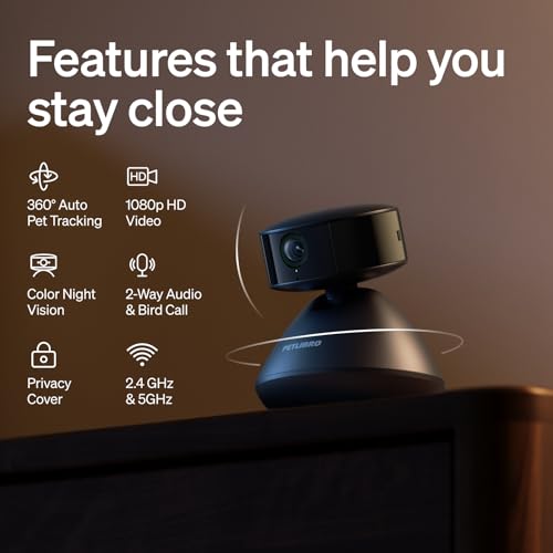 PETLIBRO Dog Camera with Phone App, 360° Auto Tracking Pet Camera Indoor with Phone App - Black, Cat & Puppy Camera with 2-Way Audio - Image 5