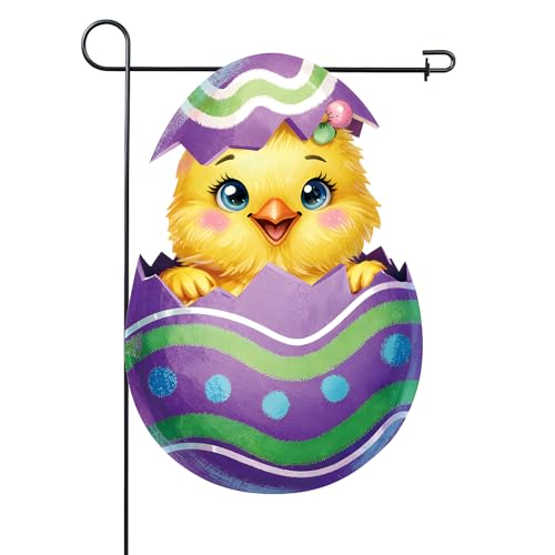 12 x 18 Inches Easter Chick Garden Flag, Double-Sided Spring Egg Garden Banner for Outdoor - Yellow, and Patio Easter Decorations - Image 4