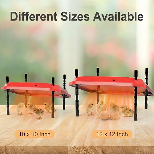 10"x10" Chick Brooder Heating Plate, Fire-Safe Adjustable Poultry Heater for Chicks - Polyester - Image 2