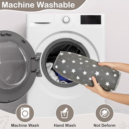 15"x14" Soft Plush Rabbit Bed Washable Cuddle Mat for Small Pets - Medium, Grey Stars, Polyester - Image 4