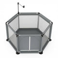 Chicken Brooder for Chicks, Indoor Hexagon Brooder Pen with Integrated Waterproof Base - Grey, Aluminum & Plastic & Polyester by Kculehtlla