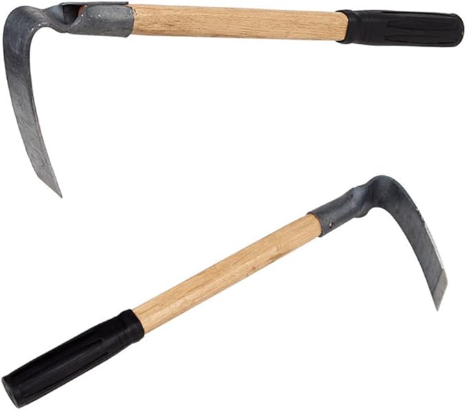 Yardwe Garden Hoeing Tool Set Metal Hoe Wooden Handle Garden Puller for Gardening Hand Tools Small Steel Hoeing for Outdoor Farm