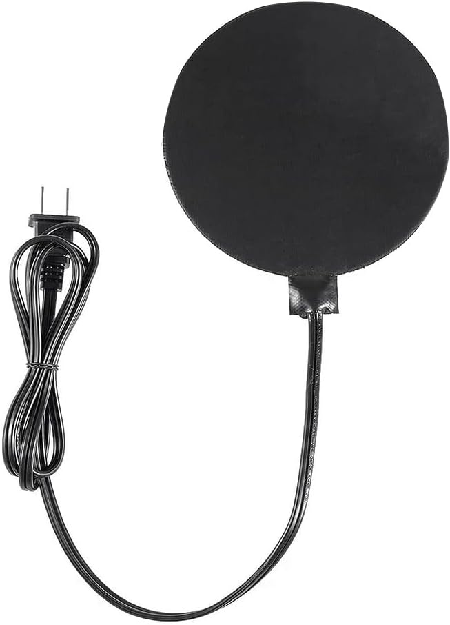 24.5cm Poultry Water Heater Chicken Water Heater Base 60W Deicer Heated Base Chicken Drinker Heated Pad US Plug Easy to Use Black