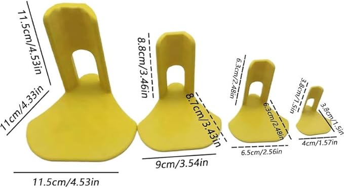 Veterinary Poultry Leg Splint Set with Bandage Wrap, Yellow Plastic Support Braces for Chicken and Duck Injuries, 6-Piece Recovery Walking Aid Kit with 4 Splints, 2 Elastic Rolls