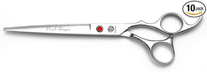 Purple Dragon 4“/5"/5.5"/6"/6.5"/7"/7.5"/8"/9"/10" Sharp Edge Salon Hair Cutting Shears - Pet/Dog Grooming Scissors with Bag - Perfect for Barber or Pet Groomer