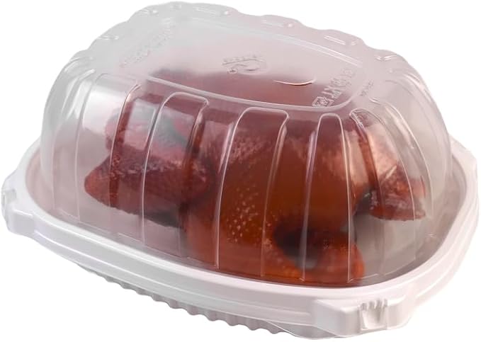 Plastic Chicken Roaster Storage Container with Lid, Takeout and Takeaway Needed with Heat and Freezer Safe, Microwavable and Washable, 10 Packs