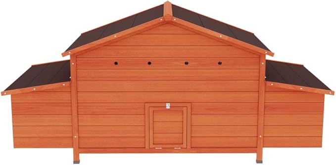 Spacious Wooden Chicken Coop for Backyard Chickens with Waterproof Base and Secure Latch System for Outdoor Use