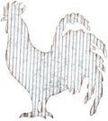 Corrugated Metal Rooster Wall Art, Kitchen Decor, Farmhouse-Style, Rustic, Unframed, White, Chicken Pattern, 8"L x 0.2"W