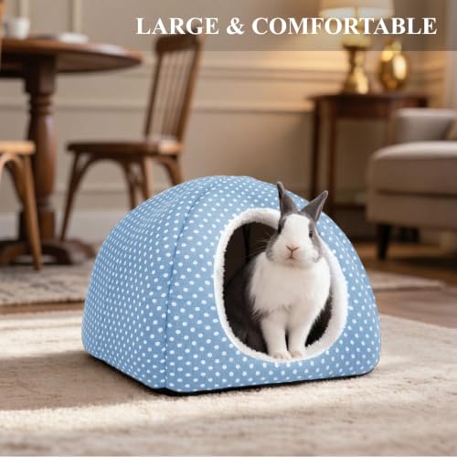 Rabbit Hideout Large Bunny Bed Washable Rabbit House - Light blue, Foam - Image 2