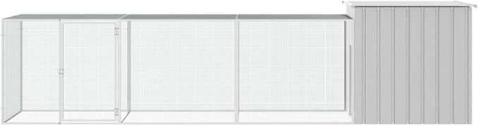 Large Outdoor Chicken Cage, Galvanized Steel Poultry Run for Backyard, Spacious Animal Enclosure for Ducks and Small Pets, Durable Heavy Duty Walk-in Coop
