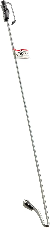 Little Giant® Chicken Catcher - Poultry Leg Hook Grabber - Galvanized Stainless Steel with Ergonomic Handle - Safe Catching of Chickens, Ducks, Turkeys, Geese - 48 Inch Long Pole - Made in USA