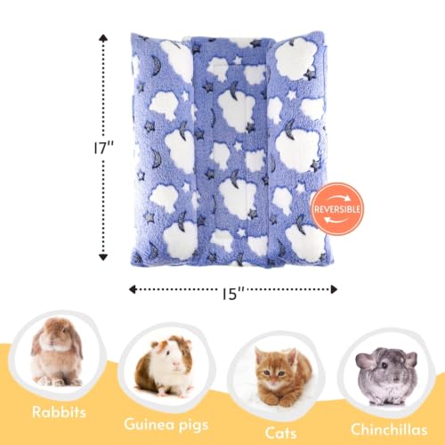 Rabbit Bed with Pillows, Dual-Sided 17"x15" Washable Lounger Pad - 17 x 15 inches, Sky Blue Cloud, Polyester - Image 6