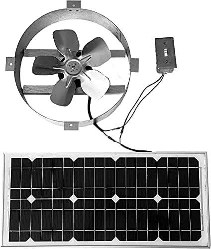 Amtrak Solar Powerful 50-Watt Solar Roof, Attic, Exhaust Fan Quietly Cools and Ventilate Your House, Garage, RV, Shed, Chicken Coop, and Protects Against Moisture (with on/off Switch) (20 watts)