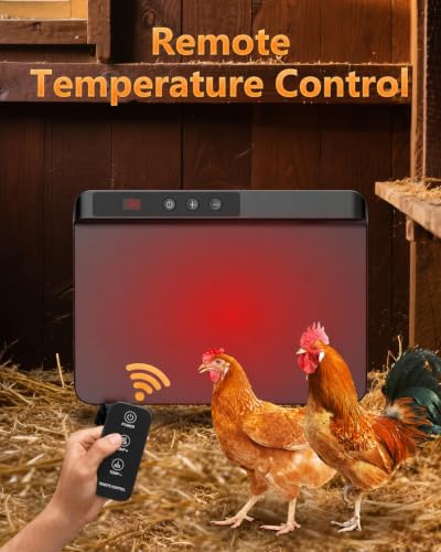HOPOCO Smart Chicken Coop Heater with Efficient Thermostat - Black, 200W Safe Inside Radiant Flat Warmer - Image 3