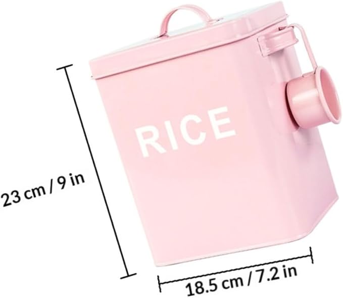 Luxshiny Sealed Pet Food Bucket with Lid and Scoop Iron Pet Food Storage Barrel Large Capacity Moisture-proof