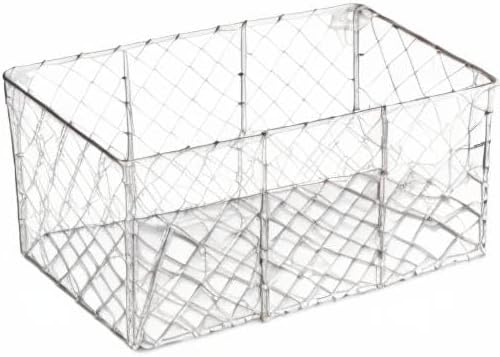 DII Chicken Wire Collection Farmhouse Vintage Wall Baskets, Small Basket, White