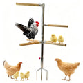 Chicken Perch Toy for Coop, Adjustable Chicken Roosting Bars - H=61.2inches, Natural, Steel-Wood Hybrid by generic