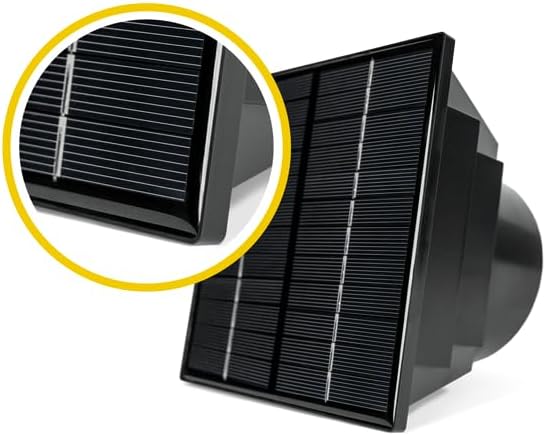 Solar Ventilation Fan - Universal Fit for 3” and 4” Pipes - Portable Exhaust Fan For Porta Potty, Sheds, Dog Houses, Green Houses - Compact size 6”x6”x4.5”