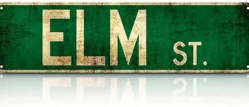 Vintage Halloween Road Sign Metal Tin Sign - 4''x16'' - Water-proof, Dust-proof Wall Art for Home, Restaurant, Bar, Cafe, Garage Decor