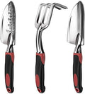 Y&Y Decor Garden Tool Set, 3 Piece Cast-Aluminum Heavy Duty Gardening Kit Includes Hand Trowel, Transplant Trowel and Cultivator Hand Rake with Soft Rubberized Non-Slip Ergonomic Handle, Garden Gifts