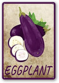 Vegetables Metal Sign Vintage Decor Eggplant Sign Farm Wall Decor Sturdy Rust Waterproof Aluminum Signs for Outdoor Yard Garden Easy to Install 12x16inch