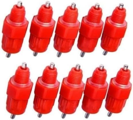 10Pcs Red Automatic Poultry Easy Installation Watering Nipples Chicken Drinkers,Easy to Clean and Store Chicken Waterer Nipples,Poultry Feeding and Watering Supplies