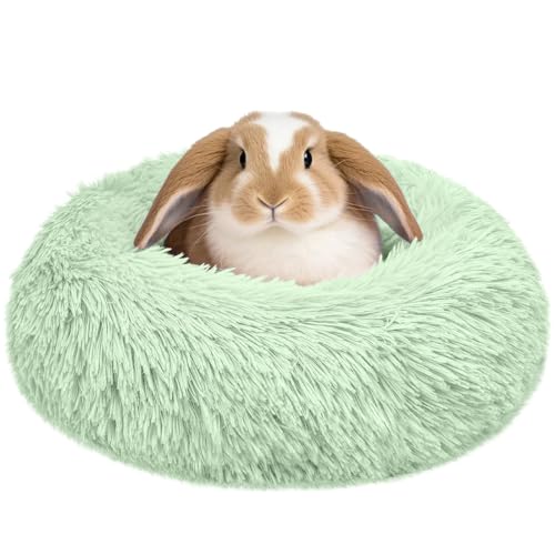 Bunny Bed Large Rabbit Hideout Soft & Comfortable - 15.7" L x15.7" W x4" H, Green, Polyester by Tierecare