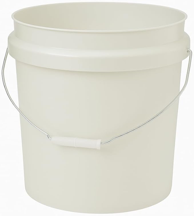 2-Gallon Plastic Utility Bucket with Comfort Grip Handle – Durable Round Pail for Cleaning, Gardening, Mixing & Storage, Lightweight White (1 Pack)