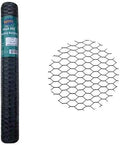 PVC Hexagonal Poultry Netting Chicken Wire 36" x 25' x 1" Mesh 20GA Black