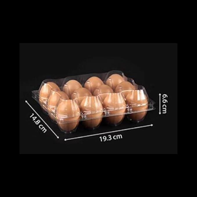 Honkenda Plastic Egg Cartons Cheap Bulk, Clear Eggs Holder Storage Container, Empty Chicken Egg Tray with Hinge Lid, 12 Grids Egg Protection Box for Refrigerator Farm Market Home (40 Pack)
