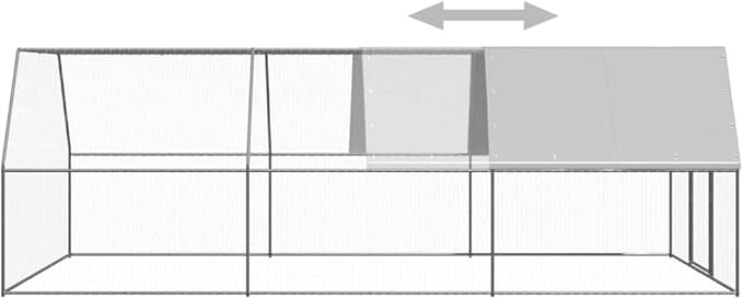 Weatherproof Outdoor Chicken Coop Large Walk-in Enclosure Outdoor Chicken Cage 9.8'x19.7'x6.6' Galvanized Steel for Outdoor Backyard Farm Garden