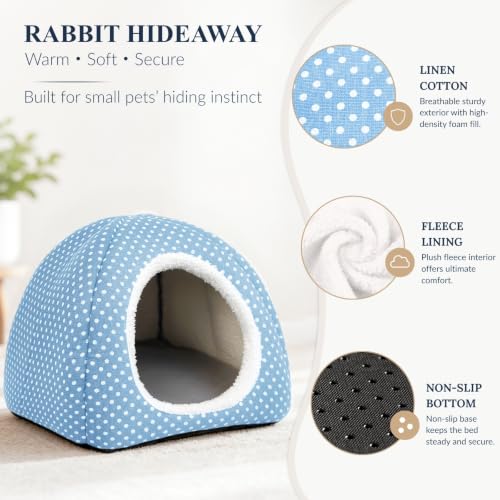 Rabbit Hideout Large Bunny Bed Washable Rabbit House - Light blue, Foam - Image 4