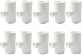 10 Pieces Chicken Waterer PVC Tee Fittings, Automatic Poultry Waterers PVC Fittings for 1/8" FTP Threads, Chicken Water Drinker and Feeder Cups for Poultry Nipples Chicken