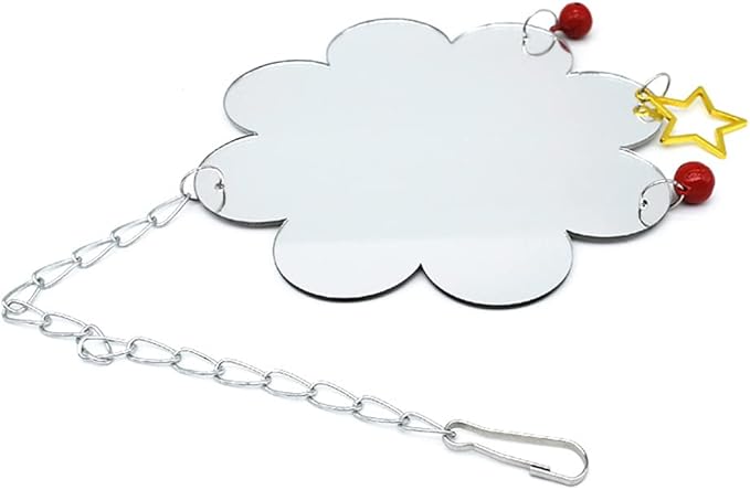 Chicken Toys for Hens with Mirrors Chicken Swing Mirror Toy with Bell Star for Chicks Roosters Large One Side Mirror