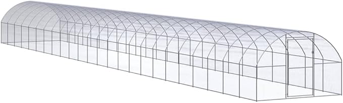 Large Metal Chicken Coop, Walk-in Poultry Cage for Backyard, Galvanized Steel Run for Hens, Ducks, and Small Animals, 9.8 x 9.8 x 6.6 ft Outdoor Enclosure