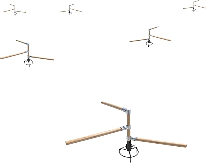 Chicken Perch Toys for Coop & Backyard Chickens, Small Chicken Perch Roosting Bars with 3-Prong Metal Ground Plug & Adjustable and Replaceable Wood Bar(Wooden, 22" H x 14" R)