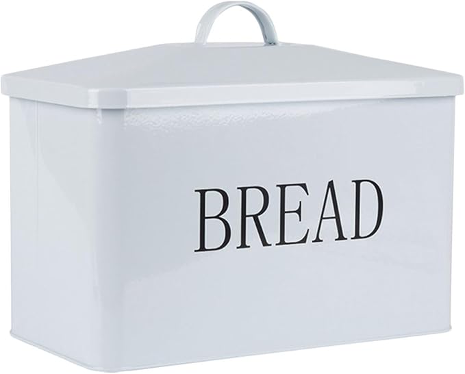 Iron Bread Box and Grain Storage Container Metal Kitchen Bread Box with Handle Portable Food Storage Bin for Countertop Organization
