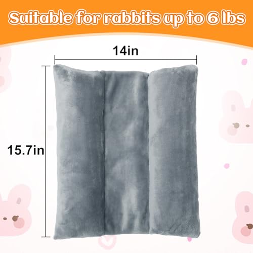 MEWTOGO 15.7" x 14" Bunny Bed for Rabbit Cage - 15.7 x 14In, Gray, flannel, Thickened & Soft - Image 3